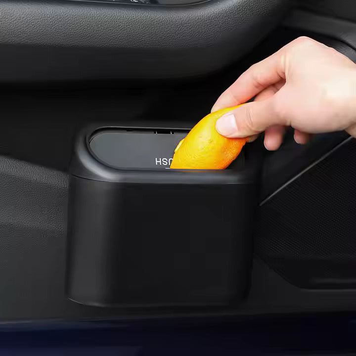 Mini Poubelle de Voiture – Clip Portière Étanche, Couvercle Poussoir