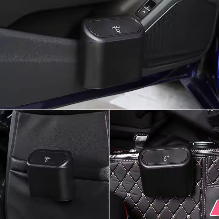 Mini Poubelle de Voiture – Clip Portière Étanche, Couvercle Poussoir