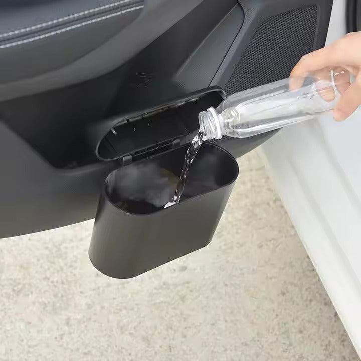 Mini Poubelle de Voiture – Clip Portière Étanche, Couvercle Poussoir