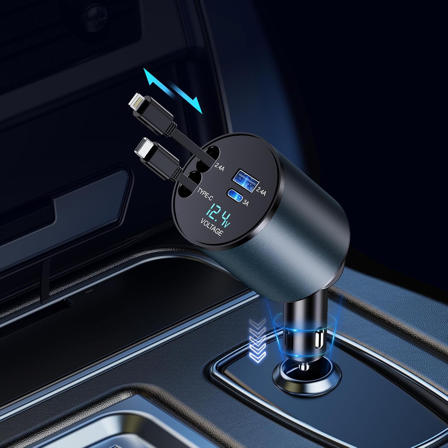 Multi-Chargeur + Projecteur Étoiles - Chargeur Allume Cigare Magique Voiture