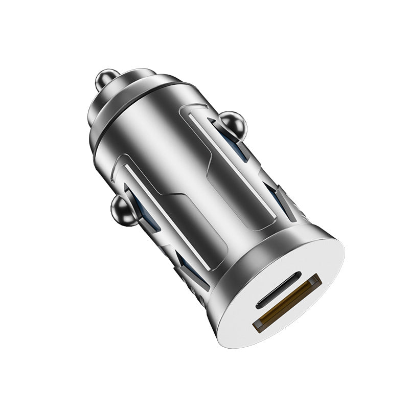 Chargeur Allume-Cigare 120W USB-C + USB-A – Alliage métal, anneau lumineux