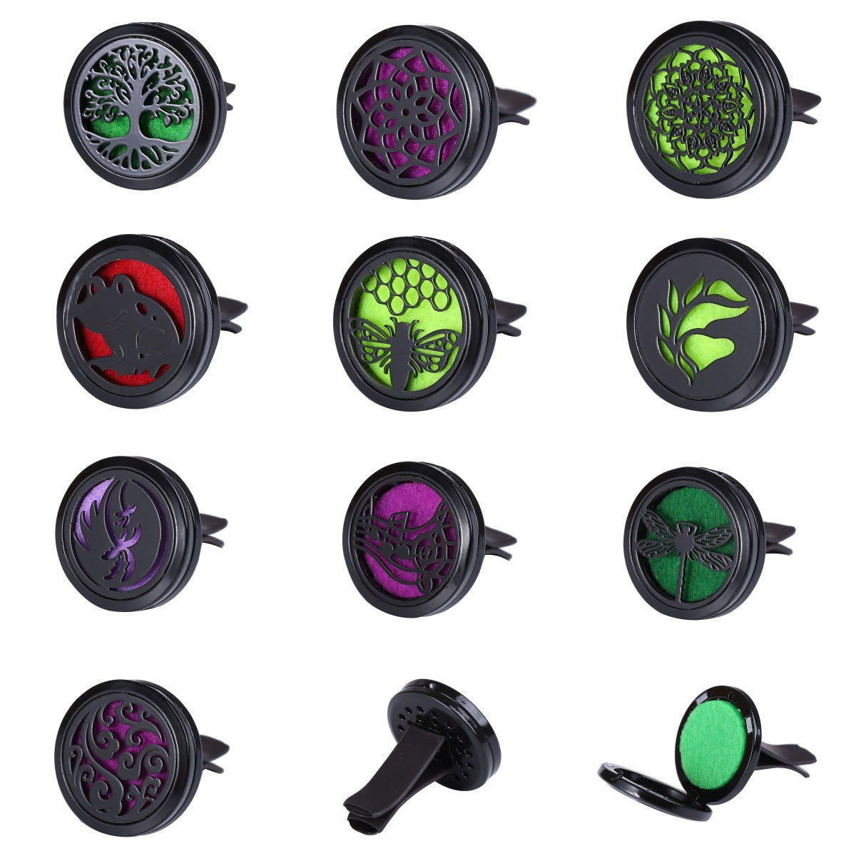 10 Diffuseurs Parfum Voiture à Clip – Acier Inox