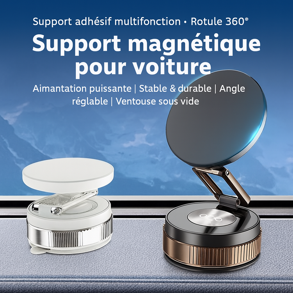 Support Téléphone Magnétique Premium Voiture – Fixation Solide 180°