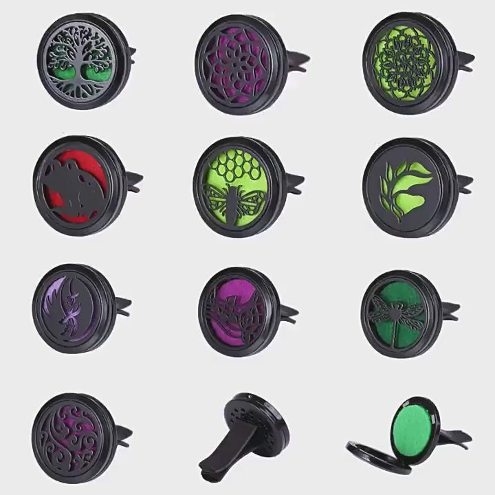 Charger la vidéo : 10 Diffuseurs Parfum Voiture à Clip – Acier Inox