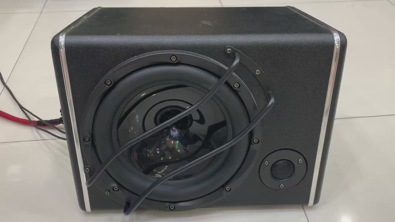 Charger la vidéo : Caisson de basses voiture amplifié 25 cm – 350W puissant compact
