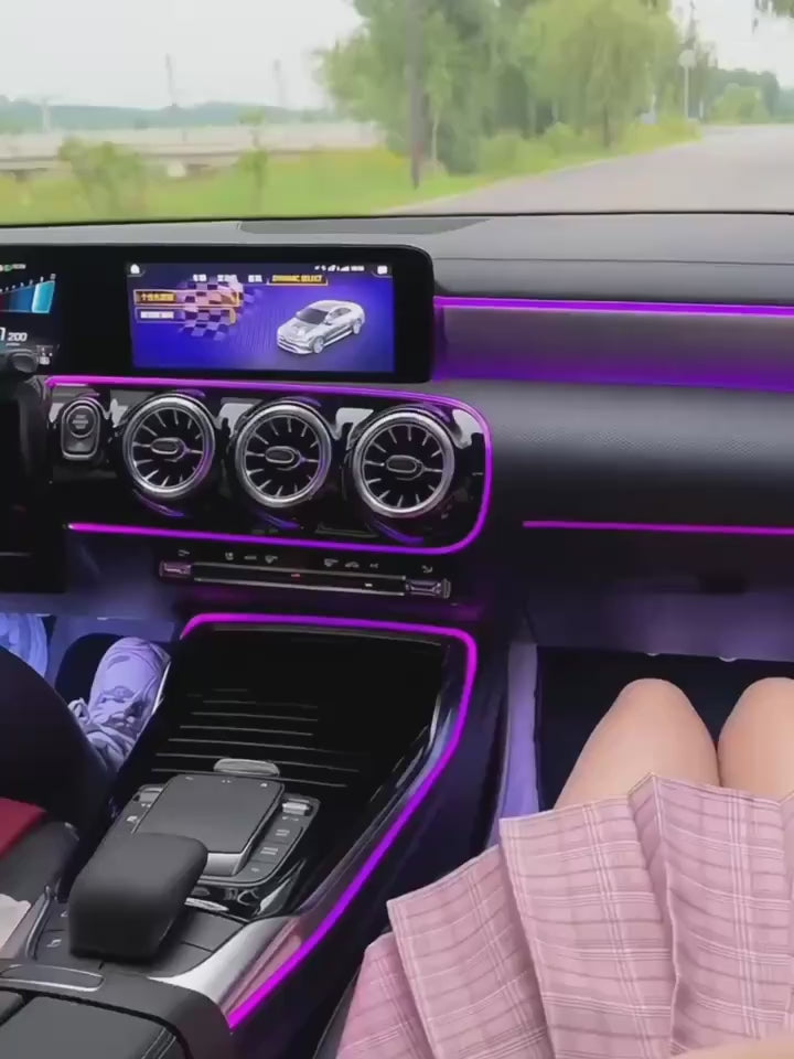Charger la vidéo : Bandes éclairage LED Intérieur Auto - Contrôle Smartphone